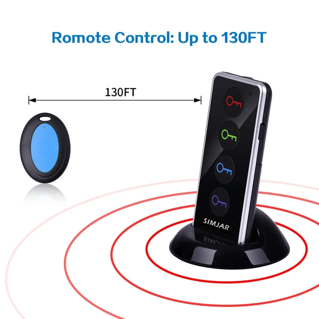 Alt view image 6 of 7 - Key Finder with Up to 131ft Working Range in Open Space, Wireless Remote Control RF Key Finder Locator for Keys Wallet Phone Glasses Luggage Pet Tracker