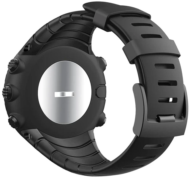 Alt view image 2 of 7 - Watch Bands Compatible with Suunto Core, Classic Soft Rubber Replacement Wrist Strap for Suunto Core Smart WatchA/B Style Available Select Black