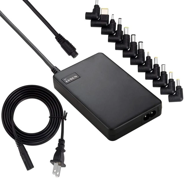 Main image of Universal Laptop Charger 90W Slim AC Adapter Power Supply Cord with Dual USB Ports 5V2.1A for Mobile Tablet Compatible with Lenovo HP Toshiba Samsung Acer Asus and Most Notebooks, DC 18.5-20V
