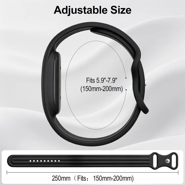 Alt view image 2 of 7 - 3 Pack Sport Silicone Strap Compatible with Google Fitbit Air Band, Soft Breathable Waterproof Wristband for Women Men
