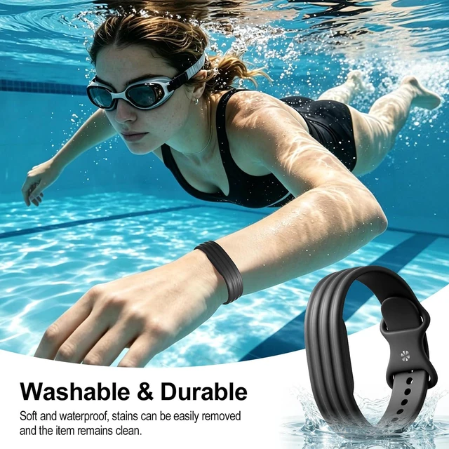 Alt view image 4 of 7 - 3 Pack Sport Silicone Strap Compatible with Google Fitbit Air Band, Soft Breathable Waterproof Wristband for Women Men