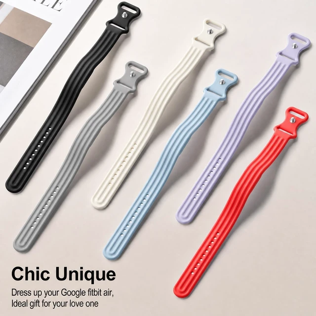 Alt view image 3 of 7 - 3 Pack Sport Silicone Strap Compatible with Google Fitbit Air Band, Soft Breathable Waterproof Wristband for Women Men
