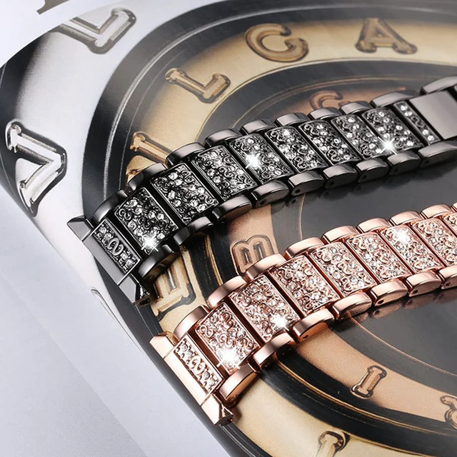 Alt view image 4 of 7 - Women's Jewelry Bling Diamond Metal Dressy Strap, Adjustable Replacement Strap Accessories Sports Band Compatible for Quican ID208 Plus 1.8 Inches Smart Watch