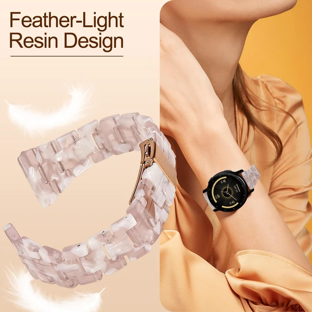 Alt view image 2 of 7 - 18mm Resin Watch Band Compatible with Garmin Venu 4 41mm/Vivoactive 4S/Vivomove 3S/Venu 3S/Venu 2S, Lightweight Bracelet Strap for Forerunner 265S/255S/255S