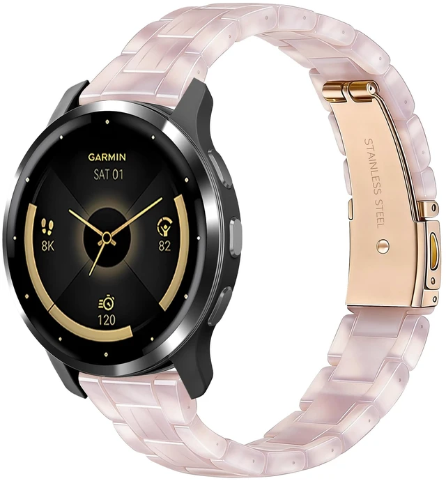 Main image of 18mm Resin Watch Band Compatible with Garmin Venu 4 41mm/Vivoactive 4S/Vivomove 3S/Venu 3S/Venu 2S, Lightweight Bracelet Strap for Forerunner 265S/255S/255S