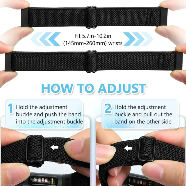 Alt view image 3 of 7 - 10 Pack Elastic Nylon Watch Bands Compatible with Fitbit Charge 4/Charge 4 SE/Charge 3/Charge 3 SE Bands, Adjustable Breathable Stretchy Replacement Wristbands Bracelet for Women Men