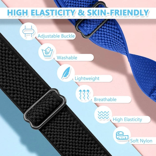 Alt view image 4 of 7 - 10 Pack Elastic Nylon Watch Bands Compatible with Fitbit Charge 4/Charge 4 SE/Charge 3/Charge 3 SE Bands, Adjustable Breathable Stretchy Replacement Wristbands Bracelet for Women Men