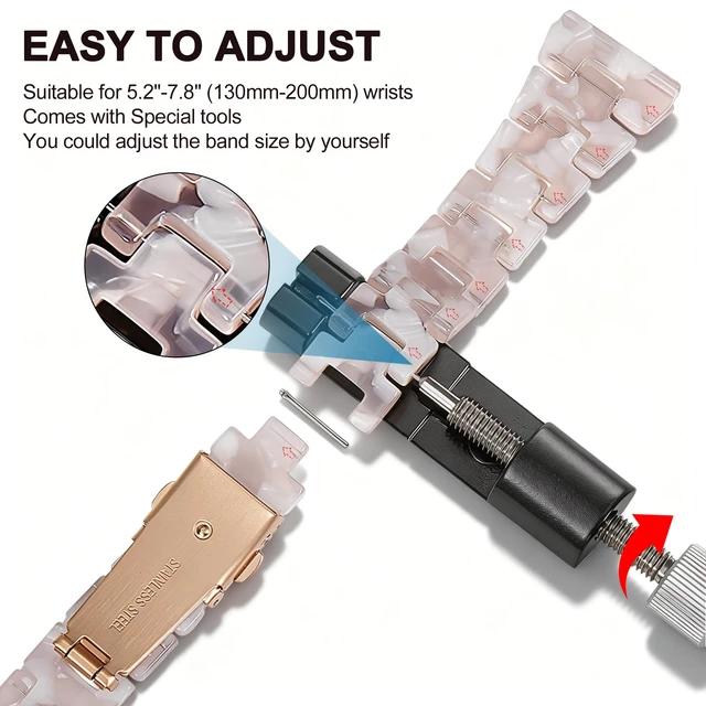 Alt view image 5 of 7 - 18mm Resin Watch Band Compatible with Garmin Venu 4 41mm/Vivoactive 4S/Vivomove 3S/Venu 3S/Venu 2S, Lightweight Bracelet Strap for Forerunner 265S/255S/255S