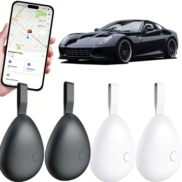 Main image of GPS Tracker for Vehicles, Mini Tracking Device for Vehicles, Car Tracker Device Hidden No Subscription Work with Find My (iOS Only), Key Finder, for Kids, Dogs, Luggage, Bag (Black and White, 4 Pack)