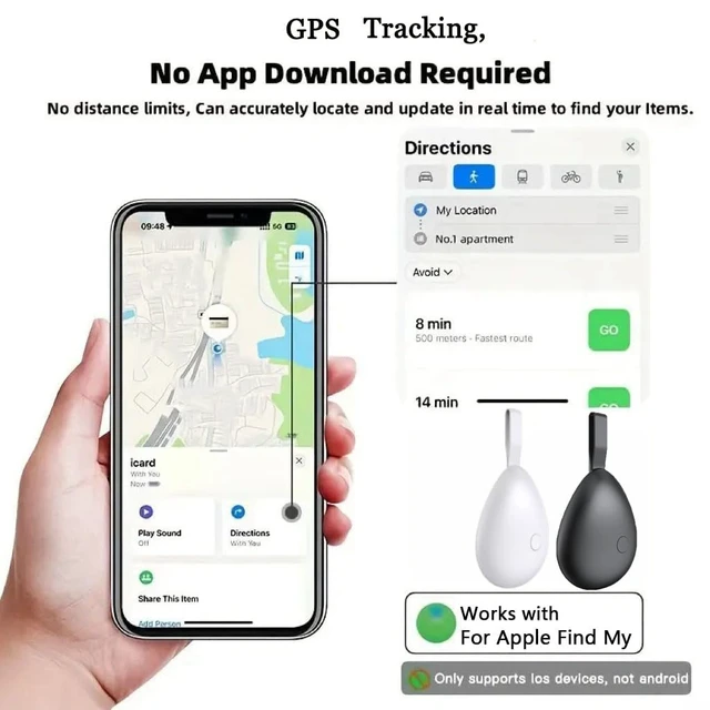 Alt view image 5 of 7 - GPS Tracker for Vehicles, Mini Tracking Device for Vehicles, Car Tracker Device Hidden No Subscription Work with Find My (iOS Only), Key Finder, for Kids, Dogs, Luggage, Bag (Black and White, 4 Pack)