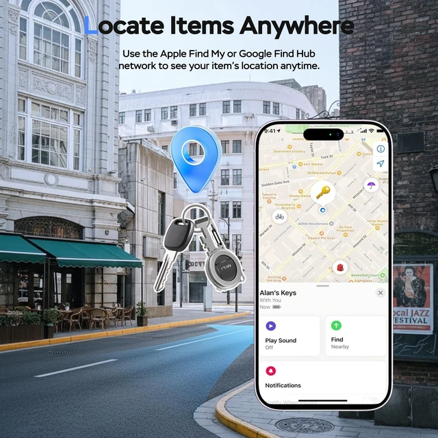 Alt view image 2 of 6 - 2-in-1 Multitool with Bluetooth Tracker for iOS and Android Works with Apple Find My & Google Find Hub Keychain Tracker Bottle Opener, Carabiner with Tracker