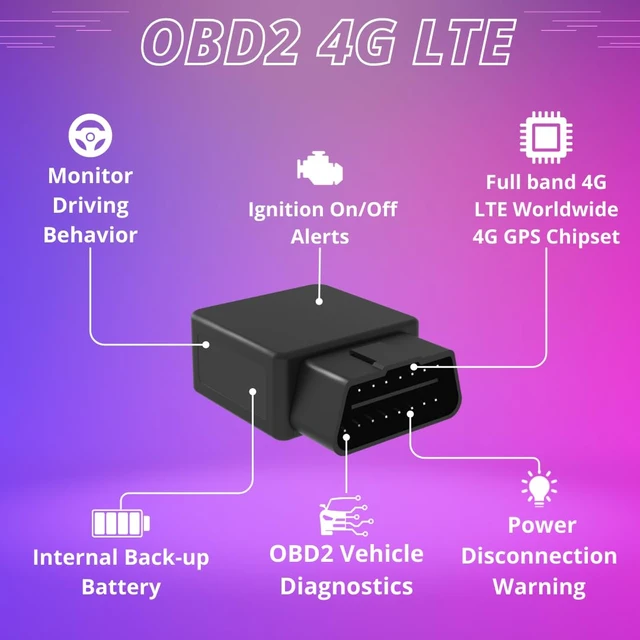 Alt view image 2 of 7 - (OBD) - Real-Time OBDII GPS Tracker for Vehicles with OBD2 Diagnostics for Cars Trucks w/Worldwide Coverage Subscription Required (Starting $5.00/Month)