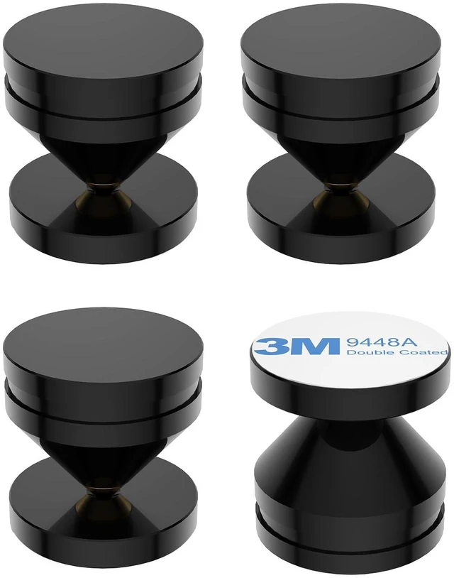 Main image of 4Pcs Speaker Spikes Stand HiFi Speaker Isolation Feet with Non-Slip Rubber Pads for Audio,Speakers,Subwoofers,Turntable DAC etc (24mmx23mm, Black)