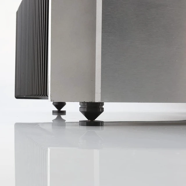 Alt view image 6 of 7 - 4Pcs Speaker Spikes Stand HiFi Speaker Isolation Feet with Non-Slip Rubber Pads for Audio,Speakers,Subwoofers,Turntable DAC etc (24mmx23mm, Black)