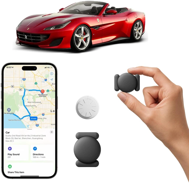 Main image of GPS Tracker for Vehicles, 1PCS Real Time Tracking Tracker Device for Vehicles, Work with Find My (iOS Only), MINI Magnetic Car Tracker Device Hidden, No Monthly Fee GPS Tracker, Super Magnetic, Black