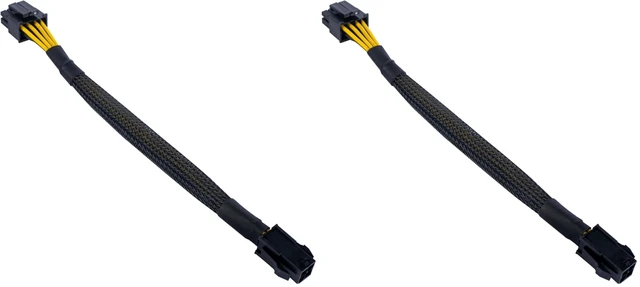 Main image of 4 Pin to 8 Pin CPU Power Cable/Adapter (8 Inch, 18AWG), 4 Pin Female to 8 Pin (4+4) Male Connector, ATX 12V Internal Power Extension Cable (Pack of 2)