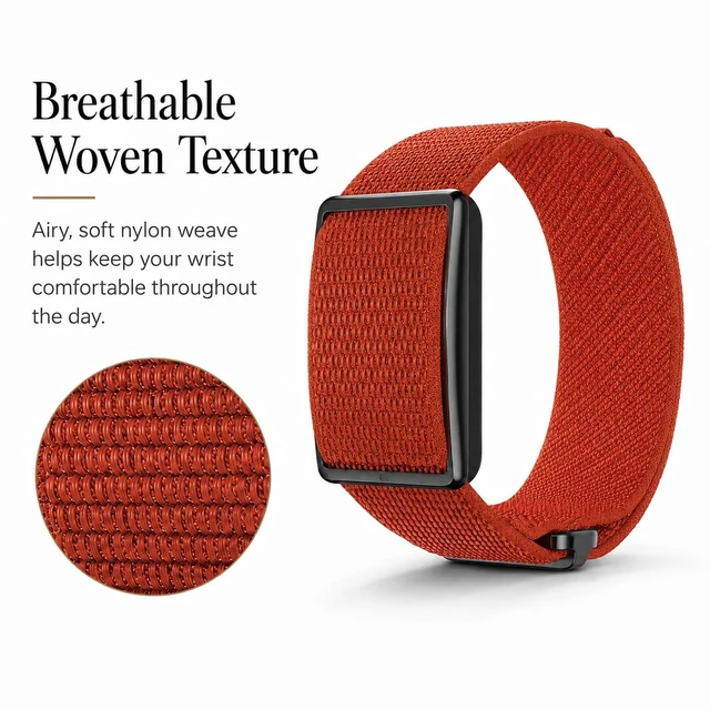 Alt view image 2 of 6 - Breathable Nylon Replacement Band Compatible with Polar Loop, Soft Woven Sport Strap with Adjustable Hook & Loop Closure, Lightweight Fit for Workout and Daily Wear