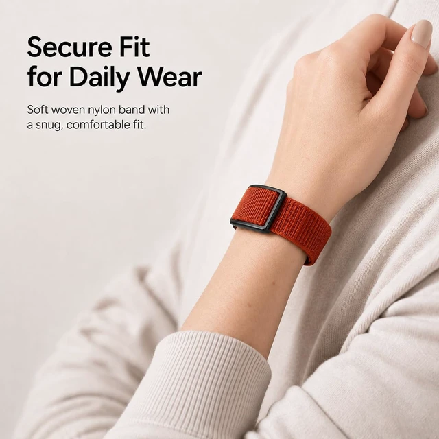 Alt view image 4 of 6 - Breathable Nylon Replacement Band Compatible with Polar Loop, Soft Woven Sport Strap with Adjustable Hook & Loop Closure, Lightweight Fit for Workout and Daily Wear