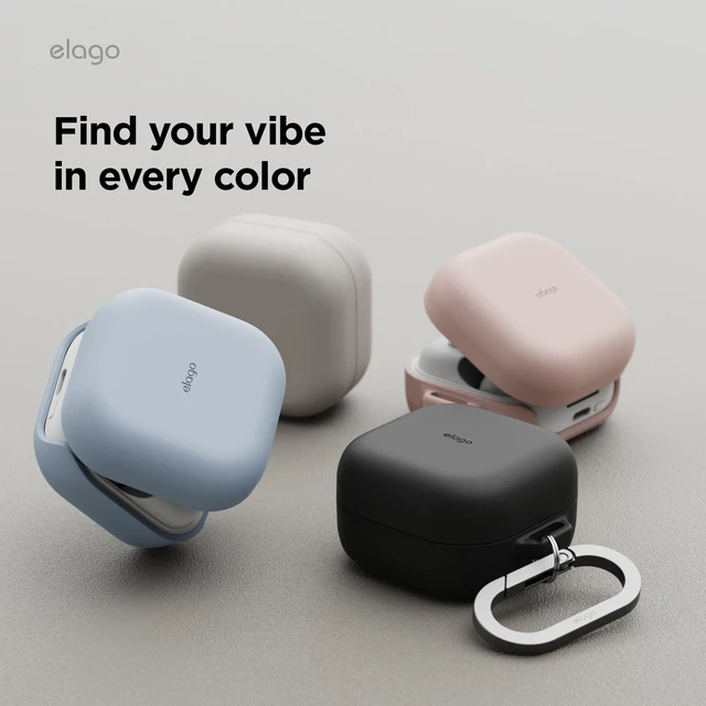 Alt view image 3 of 7 - Silicone Case for Galaxy Buds 4 Pro & Galaxy Buds 4 Premium Silicone Cover with Carabiner, Full Protection, Wireless Charging, Headphone Accessories, Unisex (Sand Pink)