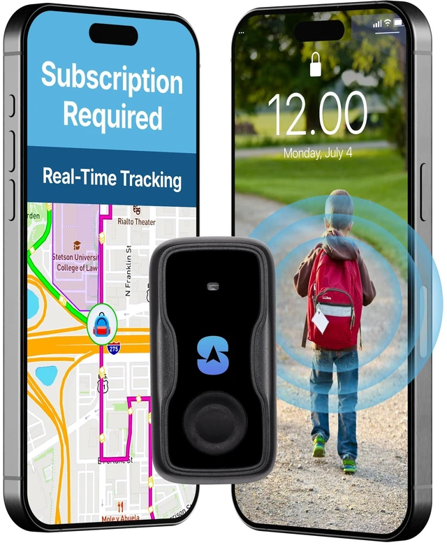 Main image of Mini GPS Tracker for Kids, Seniors & Vehicles, SOS Button Geofence & speed alerts. SIM included, up to 34-day battery. For pets, assets & personal tracking. Subscription required