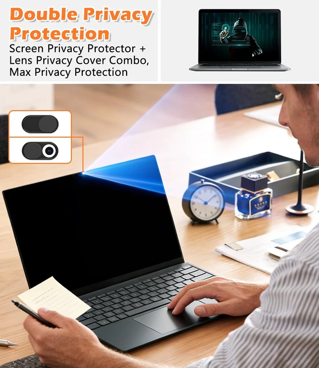 Alt view image 4 of 7 - Magnetic MacBook Privacy Screen for MacBook Pro 16 & 16.2 Inch 2021-2024 (M1, M2, M3, M4, Pro, Max), Removable & Reusable Magnetic Anti-Glare Matte Protector Private Filter Filter with Lens Cover