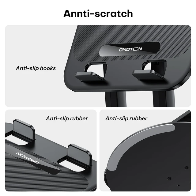 Alt view image 7 of 7 - Laptop Stand for Desk with 360° Rotating Base, Ergonomic Laptop Riser for Collaborative Work, Easy Storage, Fit MacBook/Laptops up to 14 inches, Black