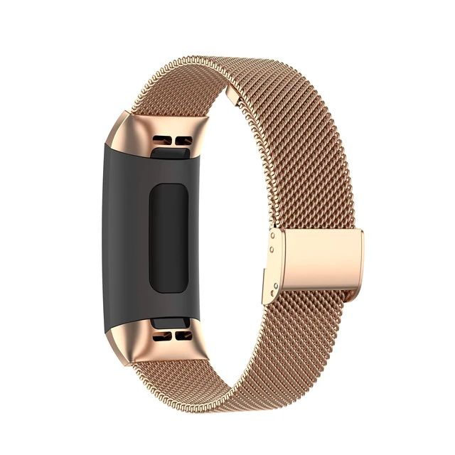 Alt view image 2 of 7 - Metal Band Compatible with Fitbit Charge 4/ Charge 3/Charge 3 SE Mesh Woven Stainless Steel Smartwatch Bracelet Wristbands Replacement Strap