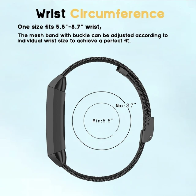 Alt view image 6 of 7 - Metal Band Compatible with Fitbit Charge 4/ Charge 3/Charge 3 SE Mesh Woven Stainless Steel Smartwatch Bracelet Wristbands Replacement Strap