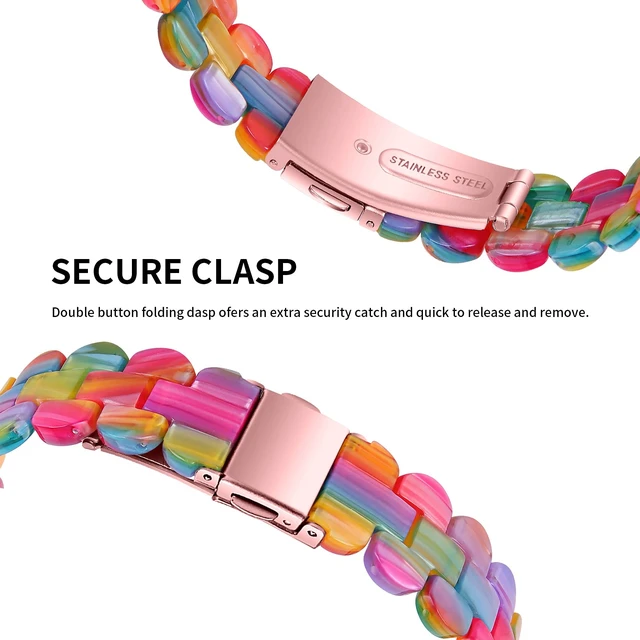 Alt view image 3 of 5 - Resin Wristband Compatible with Fitbit Inspire 3 Band for Women Men Lightweight Sport Bands