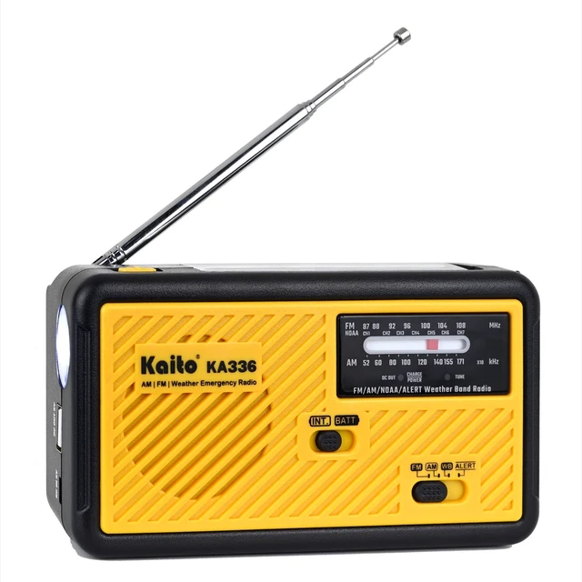 Alt view image 3 of 6 - Voyager ECO Emergency Radio KA336 AM/FM NOAA Weather Alert 5-Way Powered Solar Crank Radio Receiver with LED Flashlight and USB Mobile Phone Charger Yellow