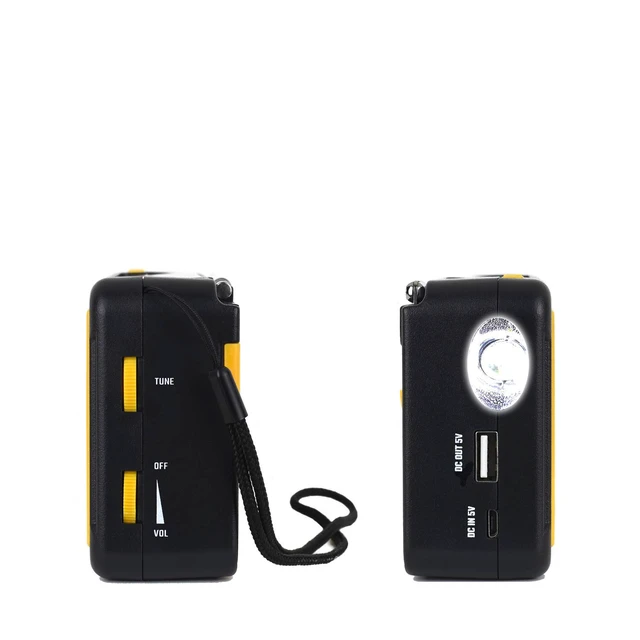 Alt view image 5 of 6 - Voyager ECO Emergency Radio KA336 AM/FM NOAA Weather Alert 5-Way Powered Solar Crank Radio Receiver with LED Flashlight and USB Mobile Phone Charger Yellow