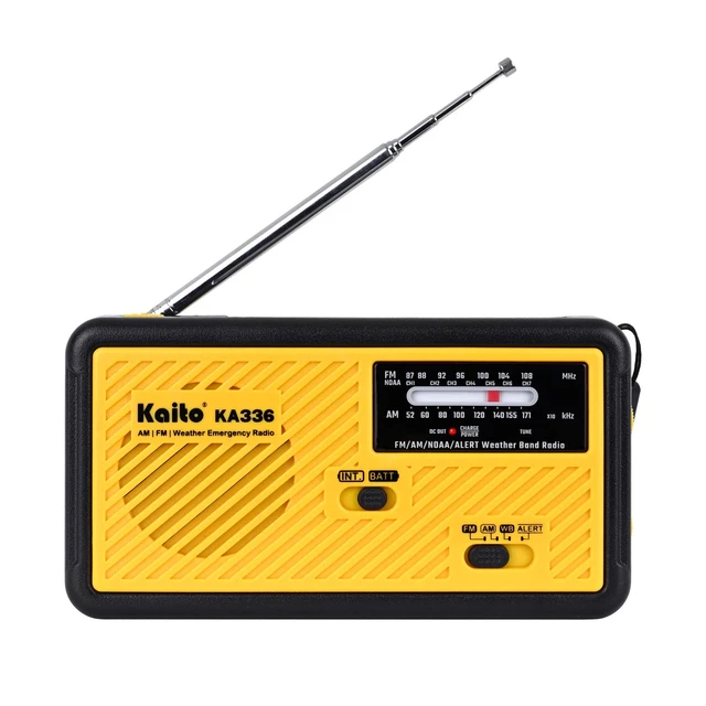Alt view image 2 of 6 - Voyager ECO Emergency Radio KA336 AM/FM NOAA Weather Alert 5-Way Powered Solar Crank Radio Receiver with LED Flashlight and USB Mobile Phone Charger Yellow