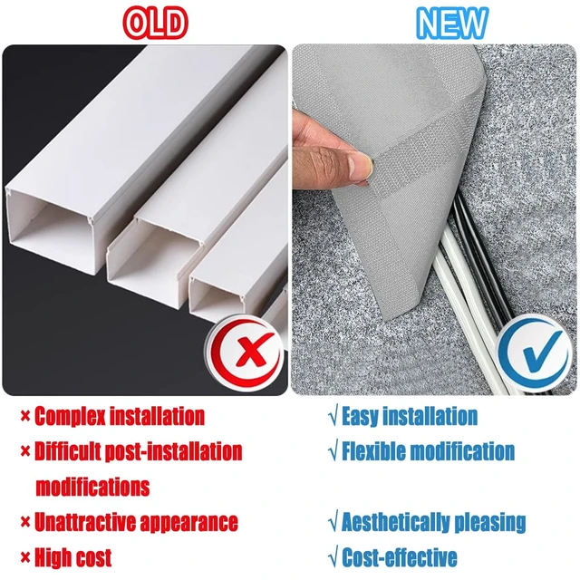 Alt view image 2 of 7 - Floor Cable Covers, 20ft Cord Cover Wire Protector - Gray