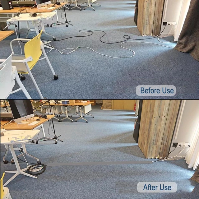 Alt view image 4 of 7 - Floor Cable Covers, 20ft Cord Cover Wire Protector - Gray