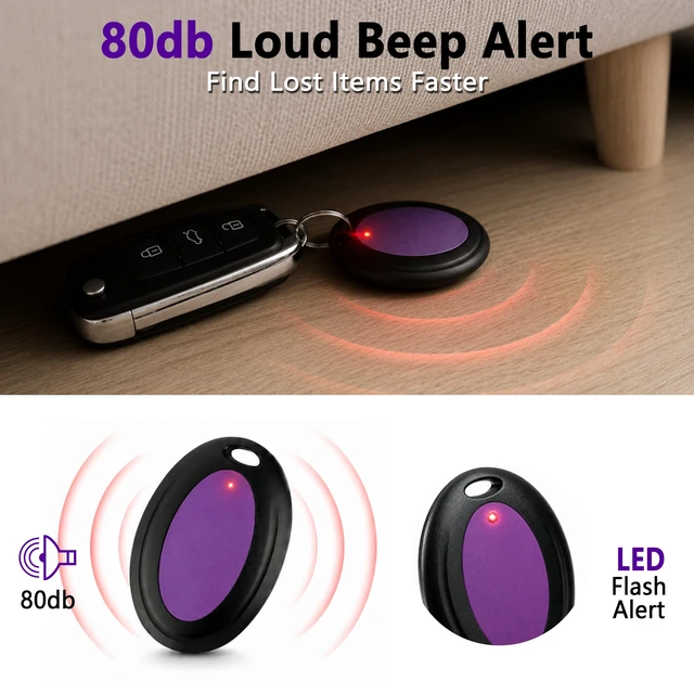 Alt view image 4 of 6 - Key Finder RF Wireless Remote Locator No App Required 131FT Working Range Ultra-Long Battery Life 80dB Silicone Buttons