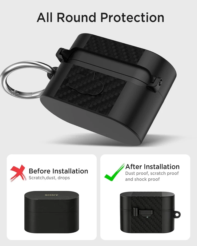 Alt view image 5 of 7 - Silicone Case Compatible for Sony WF-1000XM6, Magnetic Attraction Anti-Scratch Shockproof Dustproof Men and Women Full Protective Case Cover for Sony WF-1000XM6 Wireless Earbuds (Black)