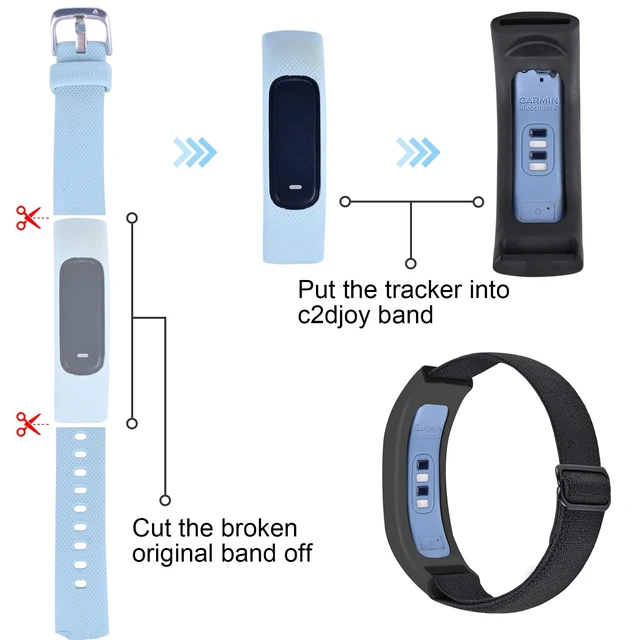 Alt view image 2 of 3 - Elastic Nylon Bands Compatible with Garmin Vivosmart 4 tracker Replacement Bands with Case