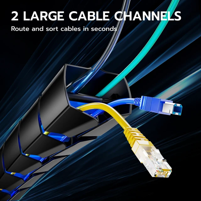Alt view image 5 of 7 - Under Desk Cable Management Spine, Screw-On Vertebrae Cord Organizer for Standing Desk, Length-Adjustable with 20 Modular Segments for Office & Gaming Desks, Blue