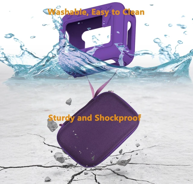 Alt view image 6 of 7 - Protective Case for JBL Go 4 Portable Bluetooth Speaker Accessories Hard Carrier and Silicone Cover for Go 4 Speaker, Shockproof Anti-Scratch Cases with Carabiner (Purple Cases)