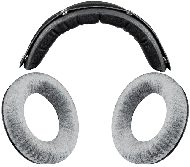Main image of Replacement Kit for Beyerdynamic DT 770/DT770 PRO Headphones, Velour Ear Pads Cushions + Protein Leather Headband - Grey