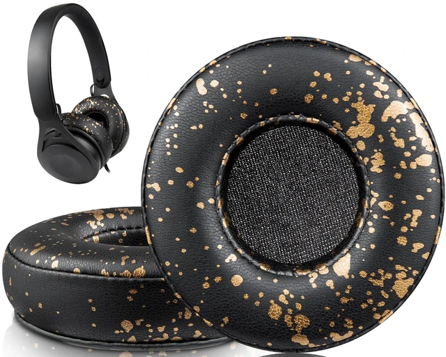 Main image of Professional Ear Pads Cushions Replacement for Beats EP Wired On-Ear Headphones, Ear Pads with High-Density Noise Isolation Foam - EP PL Black Gold