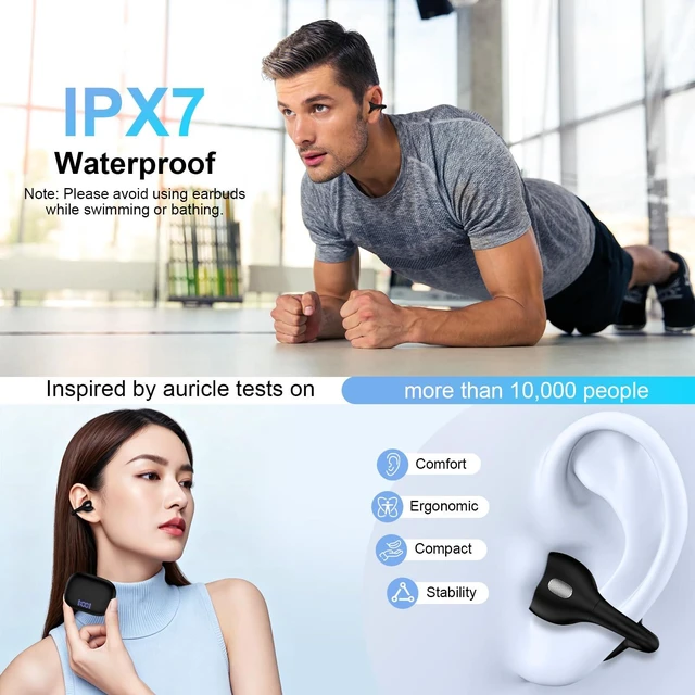 Alt view image 3 of 7 - Clip On Earbuds Samsung Wireless Ear Buds Bluetooth 5.4 Open Ear Headphones for Samsung Galaxy S26 Ultra S26Plus S26 A37 A57 S25 FE A17 A16 A36, 48H Playtime Open Ear Earbuds for iPhone 17e 17 Pro Max