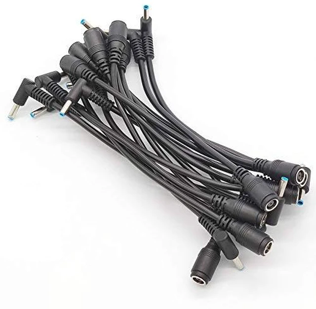 Main image of Tip Adapter Cable for HP 7.4mm to 4.5mm Blue Right Angle Tip Connector Converter Dongle DC Cord for HP Stream Spectre Pavilion Envy Elitebook Split Chromebook Power Supply - 15 Pack
