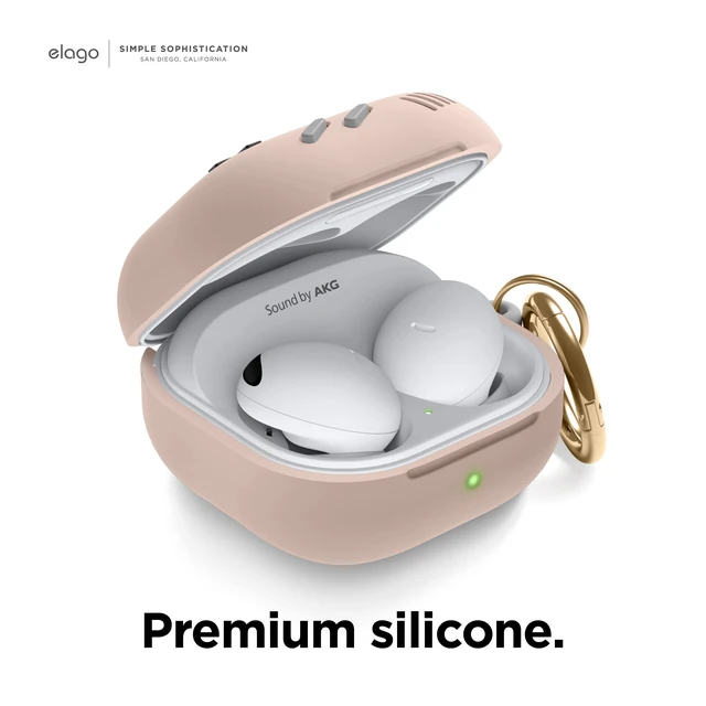 Alt view image 5 of 7 - GB5 Case for Galaxy Buds FE, 2 Pro, 2, Pro, Live Classic Handheld Game Console Design (2021) (2020) (2023) (2022) (Sand Pink)