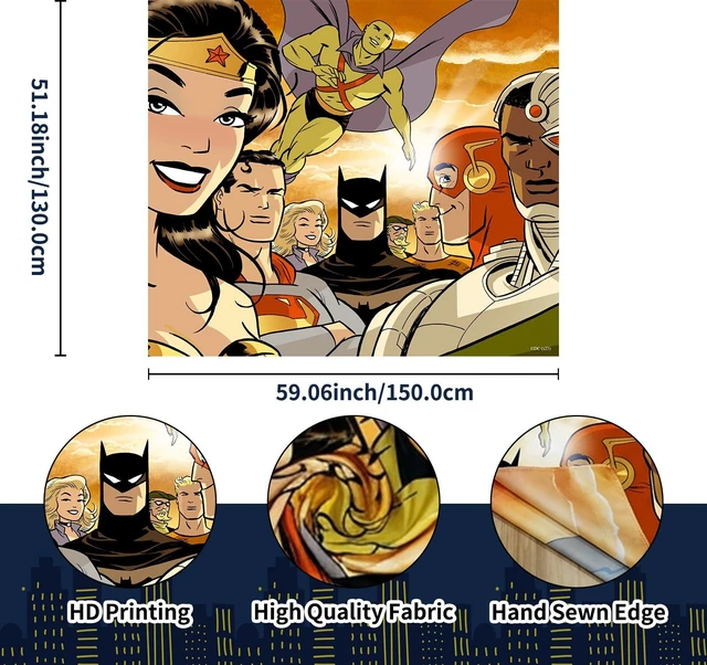 Alt view image 6 of 7 - Superhero Backdrop Decoration, 51"x59" Hero Photo Booth Background Banner for Birthday Party Cake Table, Photo Booth Supplies, Camping Picnic Decorations, Indoor Outdoor Wall Decor