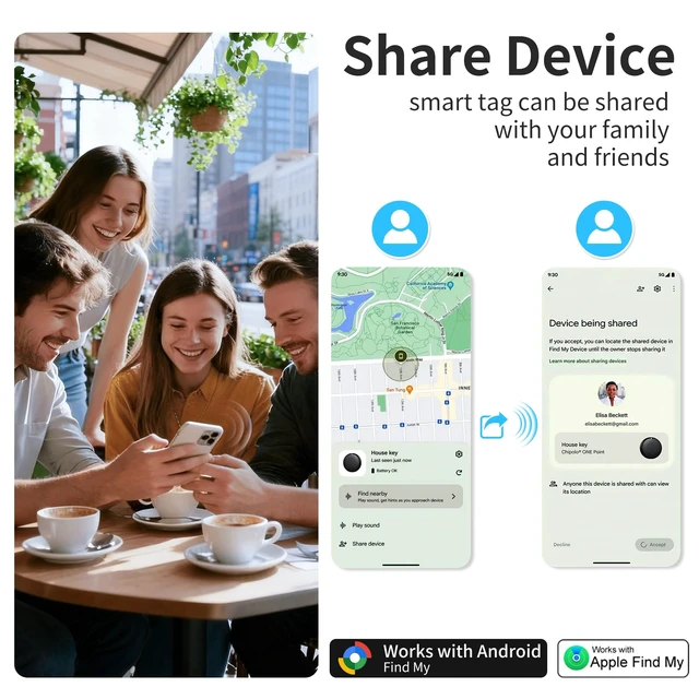 Alt view image 3 of 7 - 2026 Tracker Tags Item Locator, 4 Pack Tracker Tag-4 Pack Item Locator for Android & iOS Bluetooth Tracker