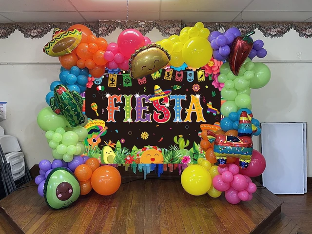 Alt view image 3 of 7 - Mexican Fiesta Backdrop Banner 8x6FT, Mexican Party Decorations Background Mexican Theme Paper Flowers Backdrops for Photography Fiesta Birthday Party Decor Photo Props