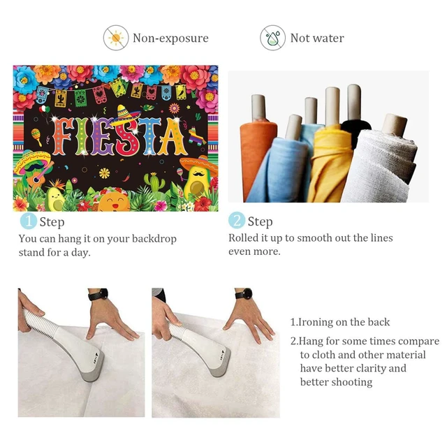 Alt view image 7 of 7 - Mexican Fiesta Backdrop Banner 8x6FT, Mexican Party Decorations Background Mexican Theme Paper Flowers Backdrops for Photography Fiesta Birthday Party Decor Photo Props