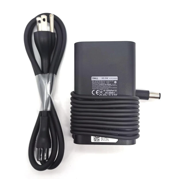 Alt view image 2 of 7 - 65W Watt 7.4mm fit for Dell Latitude Laptop Charger 5400 5480 5490 5500 5580 5590 7280 7290 7480 7490 E5470 E6420 E6430 E6540 LA65NM130 AC Adapter (Power Supply) with Power Cord
