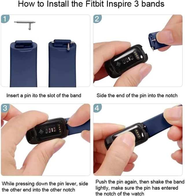 Alt view image 3 of 7 - Compatible with Fitbit Inspire 3 Bands, Replacement Soft Silicone Watch Straps Soft Wristband for Fitbit Inspire 3 Fitness Tracker Women&Men